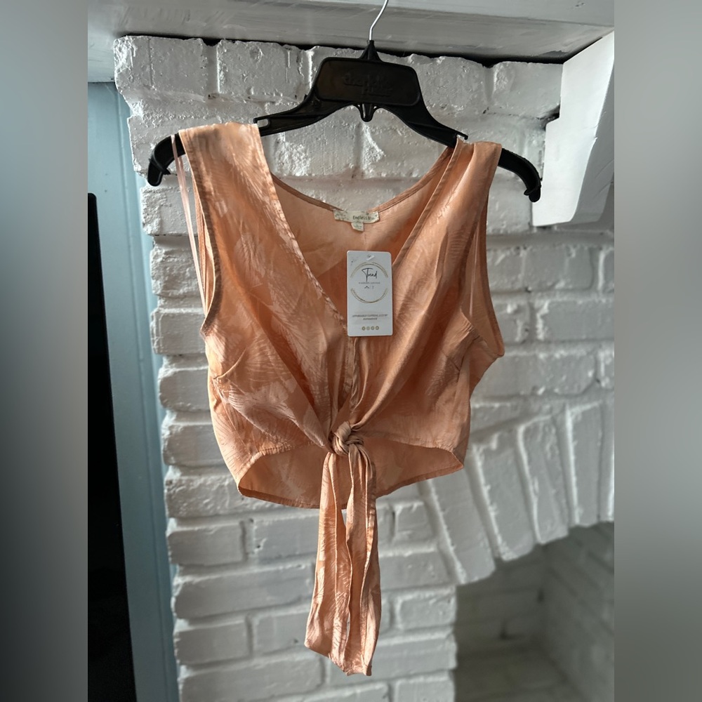 Endless Blu Front tie crop top